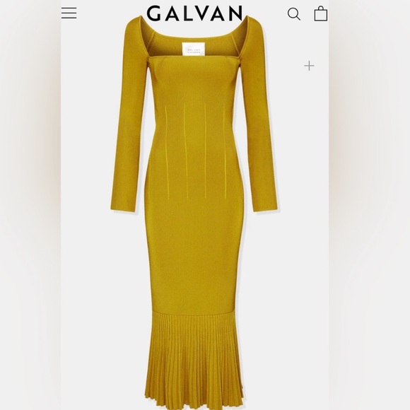 Dresses & Skirts - Olive-Gold Square Neck Midi Dress